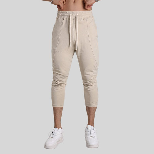 Mens Gym Fitness 80% Cotton 20% Polyester 3/4 Pants A-421 print logo 1