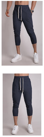 Mens Gym Fitness 80% Cotton 20% Polyester 3/4 Pants A-421 print logo 29