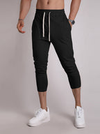 Mens Gym Fitness 80% Cotton 20% Polyester 3/4 Pants A-421 print logo 21