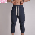 Mens Gym Fitness 80% Cotton 20% Polyester 3/4 Pants A-421 print logo 13