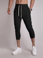 Mens Gym Fitness 80% Cotton 20% Polyester 3/4 Pants A-421 print logo 49