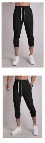 Mens Gym Fitness 80% Cotton 20% Polyester 3/4 Pants A-421 print logo 26