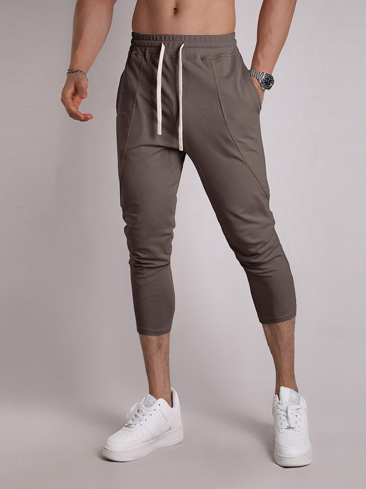 Mens Gym Fitness 80% Cotton 20% Polyester 3/4 Pants A-421 print logo 22