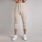 Mens Gym Fitness 80% Cotton 20% Polyester 3/4 Pants A-421 print logo 46