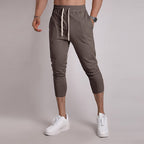 Mens Gym Fitness 80% Cotton 20% Polyester 3/4 Pants A-421 print logo 42