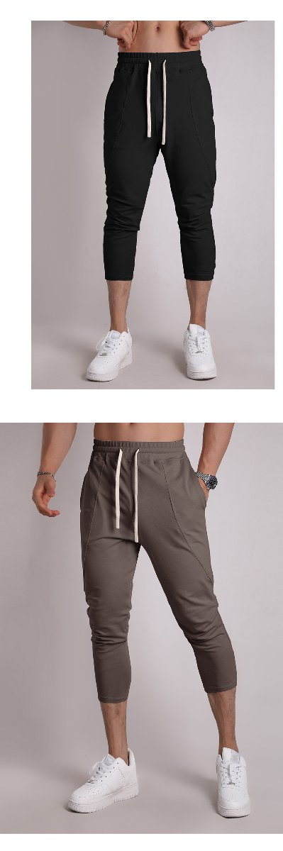 Mens Gym Fitness 80% Cotton 20% Polyester 3/4 Pants A-421 print logo 27