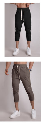 Mens Gym Fitness 80% Cotton 20% Polyester 3/4 Pants A-421 print logo 27