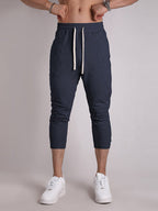 Mens Gym Fitness 80% Cotton 20% Polyester 3/4 Pants A-421 print logo 47
