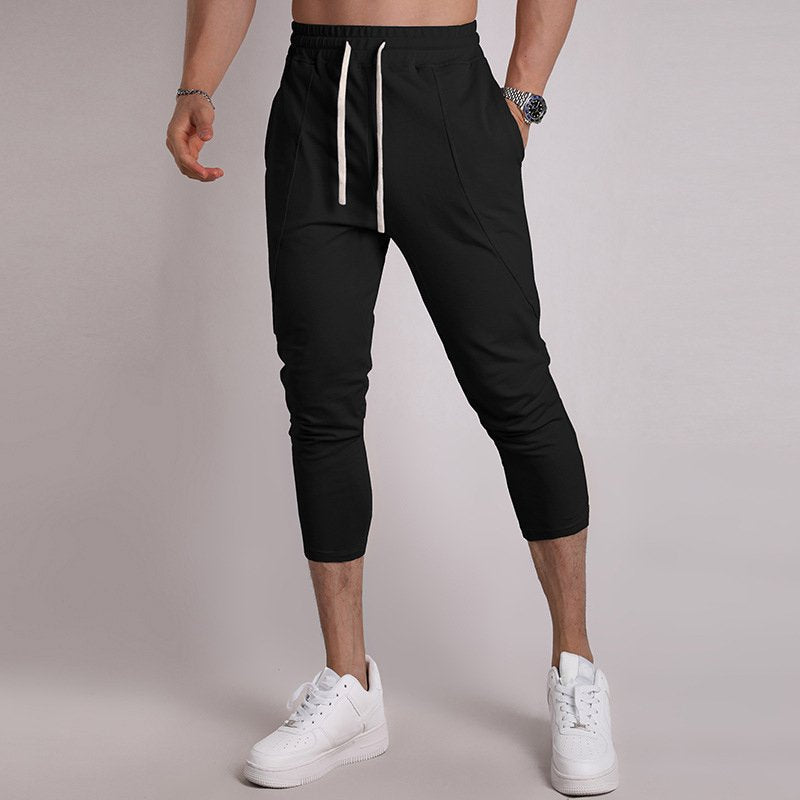Mens Gym Fitness 80% Cotton 20% Polyester 3/4 Pants A-421 print logo 43