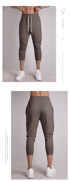 Mens Gym Fitness 80% Cotton 20% Polyester 3/4 Pants A-421 print logo 28
