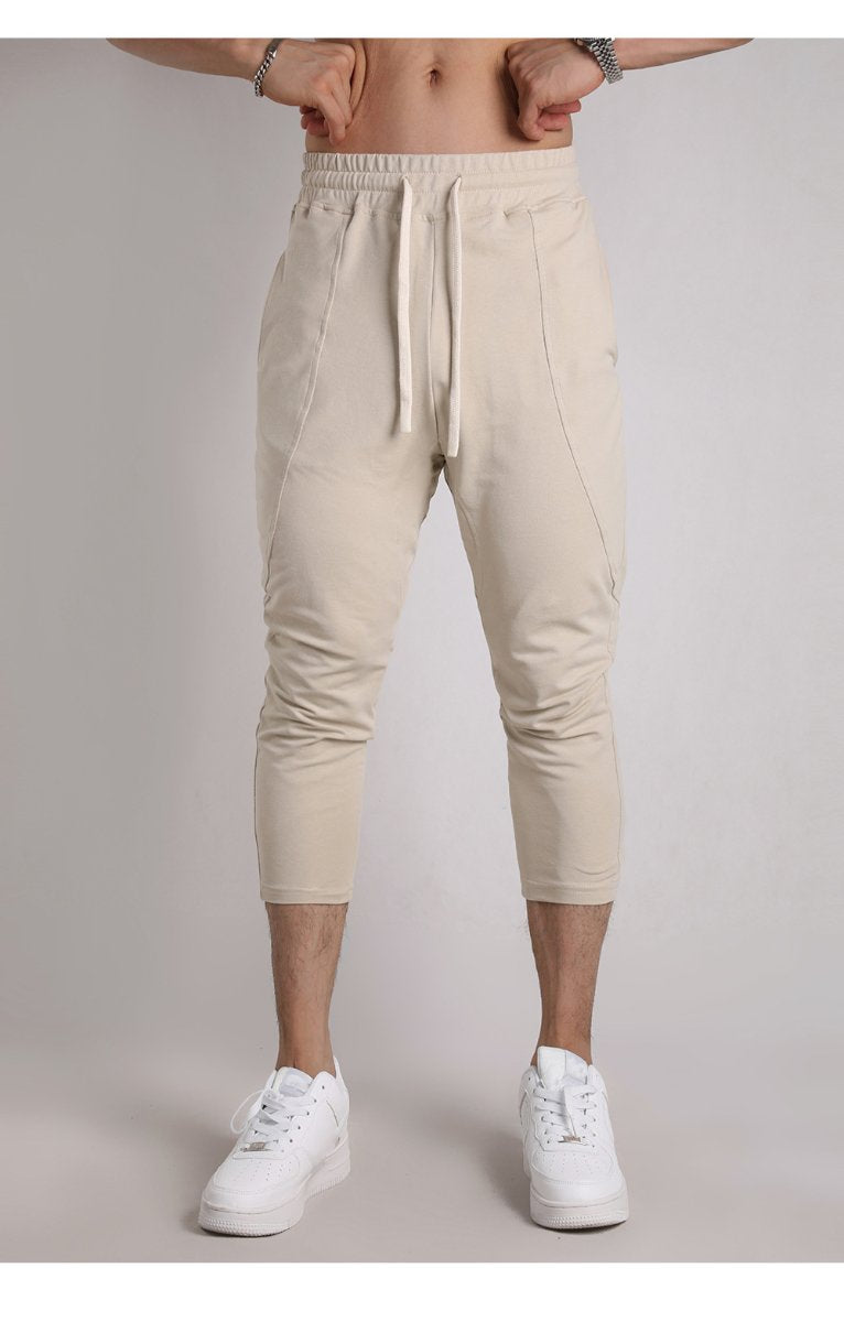 Mens Gym Fitness 80% Cotton 20% Polyester 3/4 Pants A-421 print logo 24
