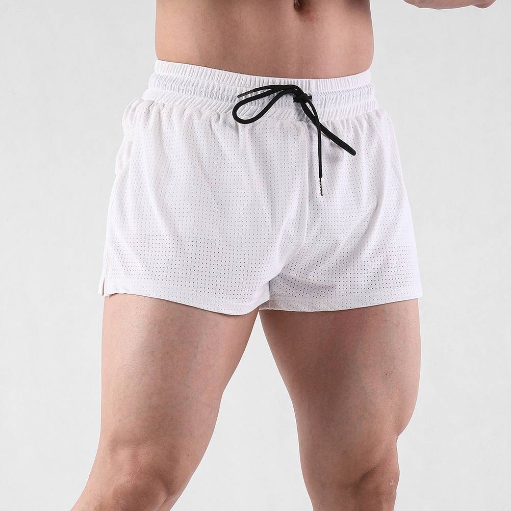 Mens Workout Running 100% nylon Shorts A-474 print logo 1