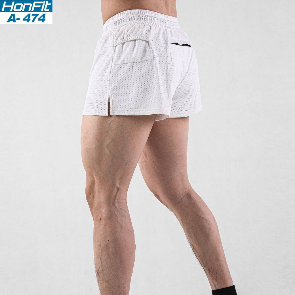 Mens Workout Running 100% nylon Shorts A-474 print logo 9