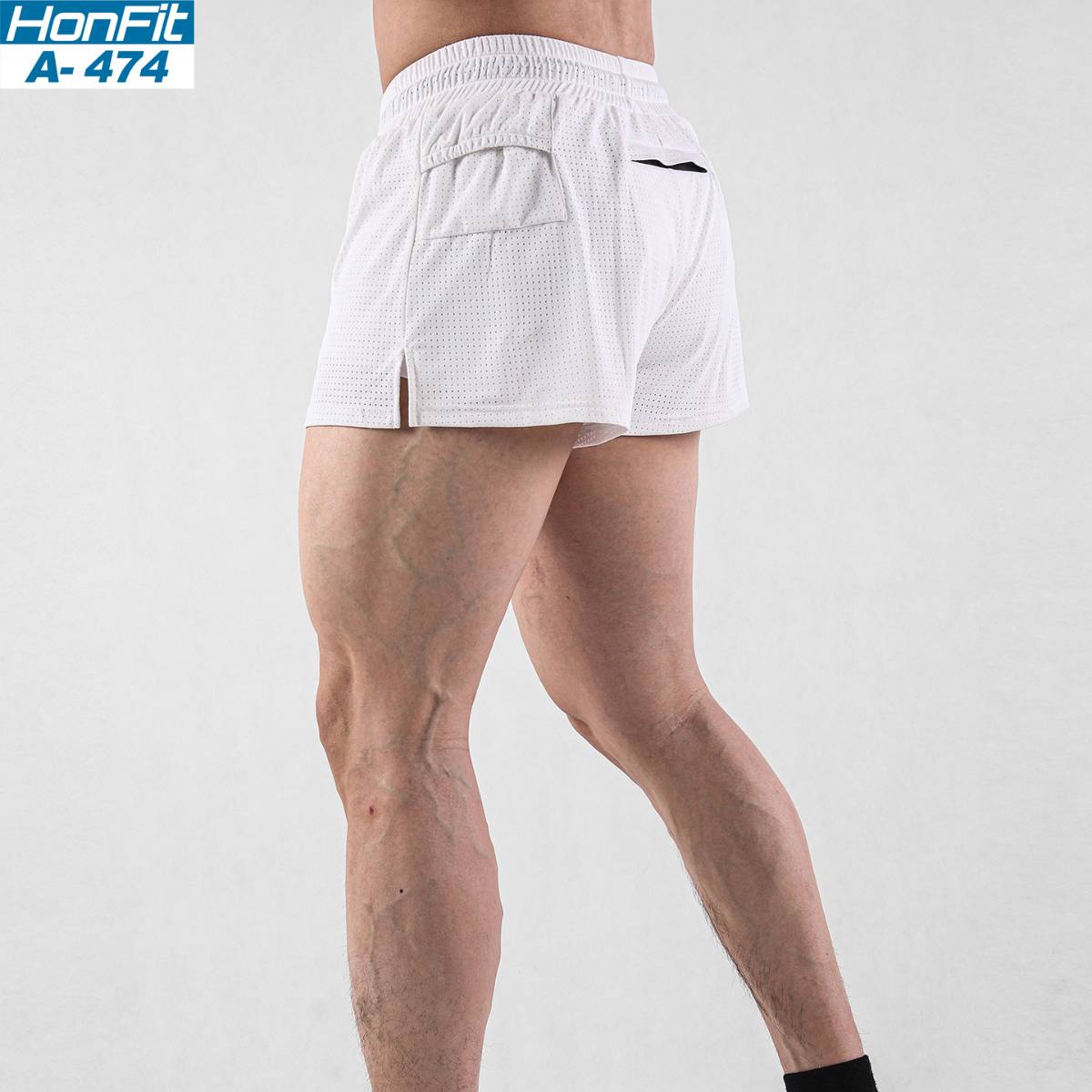 Mens Workout Running 100% nylon Shorts A-474 print logo 9