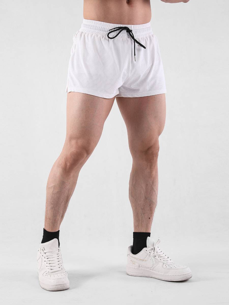 Mens Workout Running 100% nylon Shorts A-474 print logo 22
