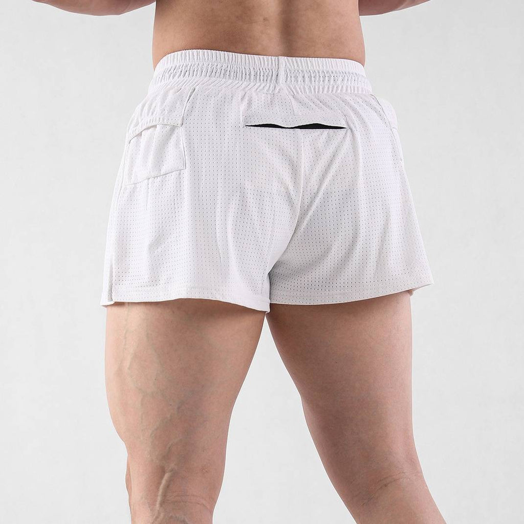 Mens Workout Running 100% nylon Shorts A-474 print logo 2