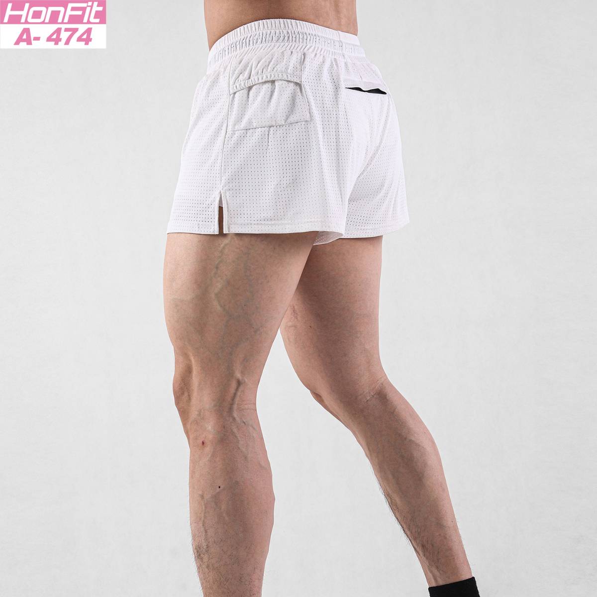 Mens Workout Running 100% nylon Shorts A-474 print logo 14