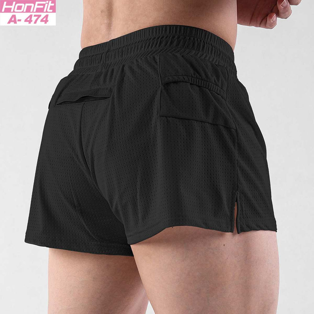 Mens Workout Running 100% nylon Shorts A-474 print logo 10