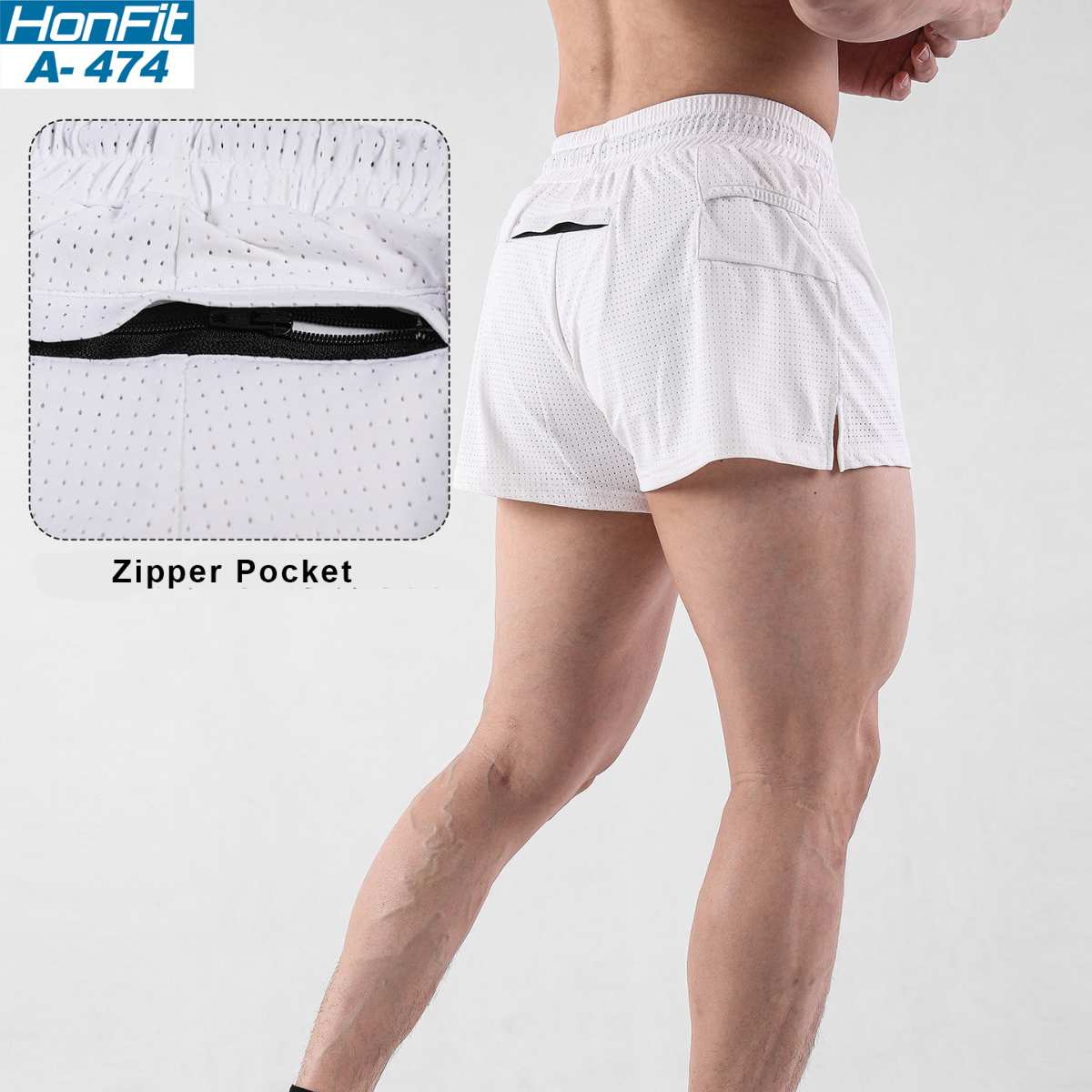 Mens Workout Running 100% nylon Shorts A-474 print logo 6