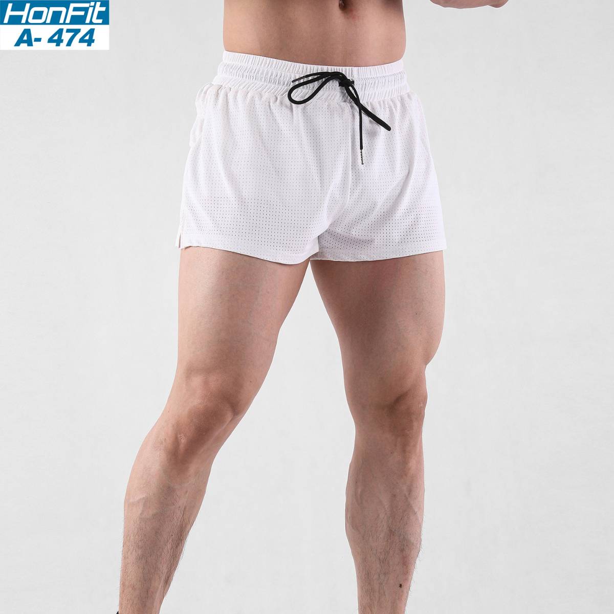 Mens Workout Running 100% nylon Shorts A-474 print logo 7
