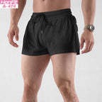 Mens Workout Running 100% nylon Shorts A-474 print logo 3