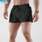 Mens Workout Running 100% nylon Shorts A-474 print logo 4
