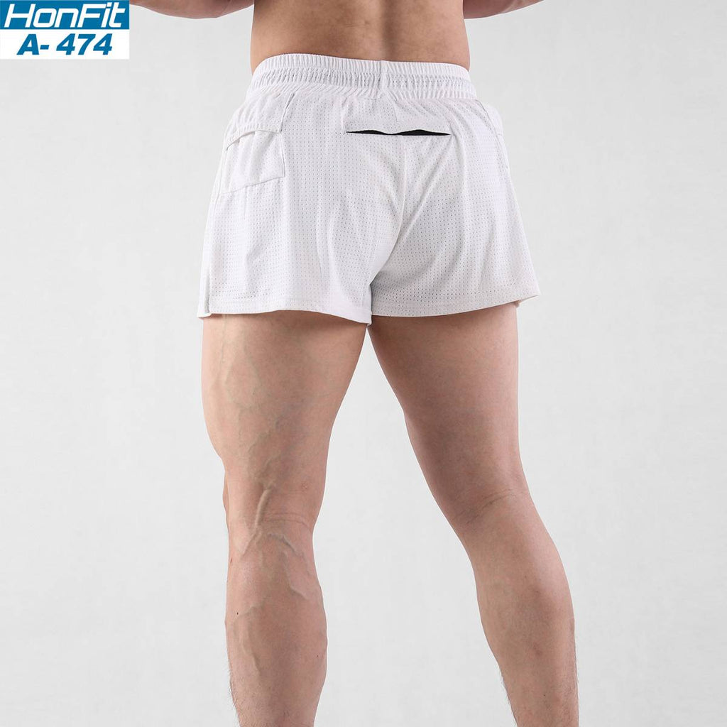 Mens Workout Running 100% nylon Shorts A-474 print logo 8