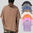 Mens Acid Washed Oversized 100% Cotton T-shirt A27012 print logo 33
