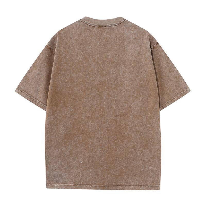 Mens Acid Washed Oversized 100% Cotton T-shirt A27012 print logo 9