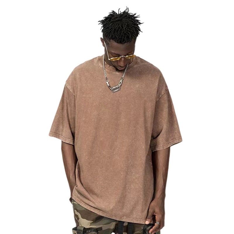 Mens Acid Washed Oversized 100% Cotton T-shirt A27012 print logo 25