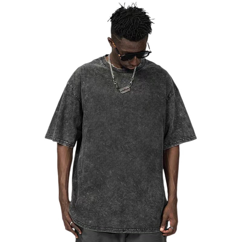 Mens Acid Washed Oversized 100% Cotton T-shirt A27012 print logo 30