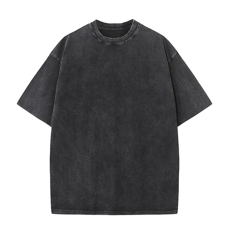 Mens Acid Washed Oversized 100% Cotton T-shirt A27012 print logo 27