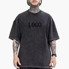 Mens Acid Washed Oversized 100% Cotton T-shirt A27012 print logo 31