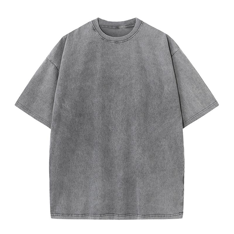 Mens Acid Washed Oversized 100% Cotton T-shirt A27012 print logo 19
