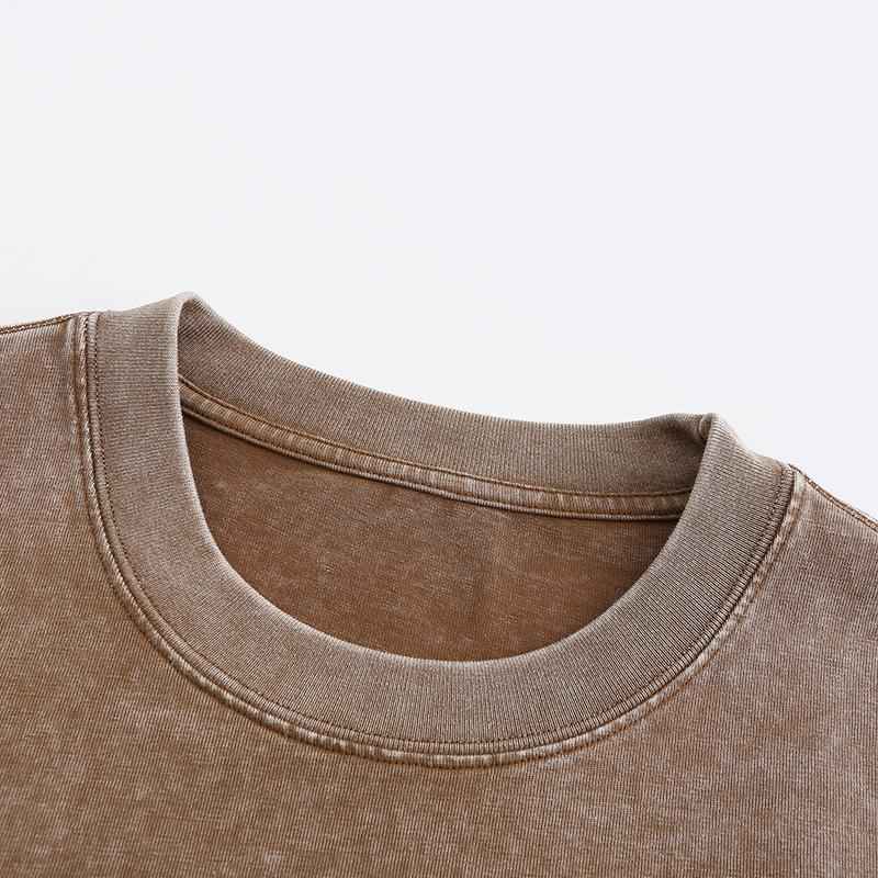 Mens Acid Washed Oversized 100% Cotton T-shirt A27012 print logo 8