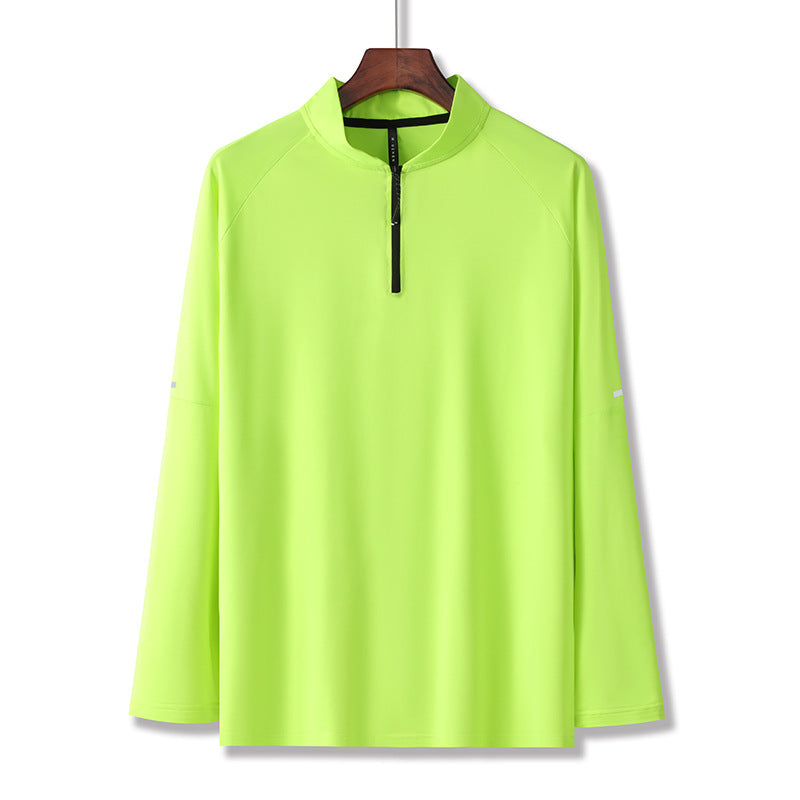 Mens Workout training 88%Polyester   12%Spandex Quarter zip Shirt A3 print logo 5