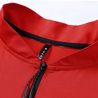 Mens Workout training 88%Polyester   12%Spandex Quarter zip Shirt A3 print logo 23