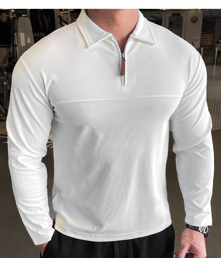 Mens Casual Fitness 95%polyester 5%spandex Quarter Zip Shirt A9103 print logo 29