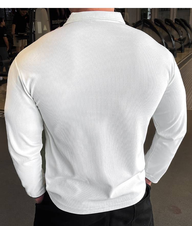 Mens Casual Fitness 95%polyester 5%spandex Quarter Zip Shirt A9103 print logo 5
