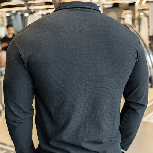 Mens Casual Fitness 95%polyester 5%spandex Quarter Zip Shirt A9103 print logo 2