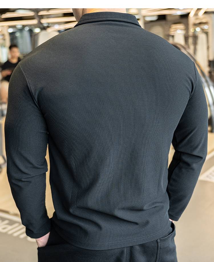 Mens Casual Fitness 95%polyester 5%spandex Quarter Zip Shirt A9103 print logo 18