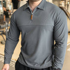 Mens Casual Fitness 95%polyester 5%spandex Quarter Zip Shirt A9103 print logo 14