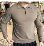 Mens Casual Fitness 95%polyester 5%spandex Quarter Zip Shirt A9103 print logo 3