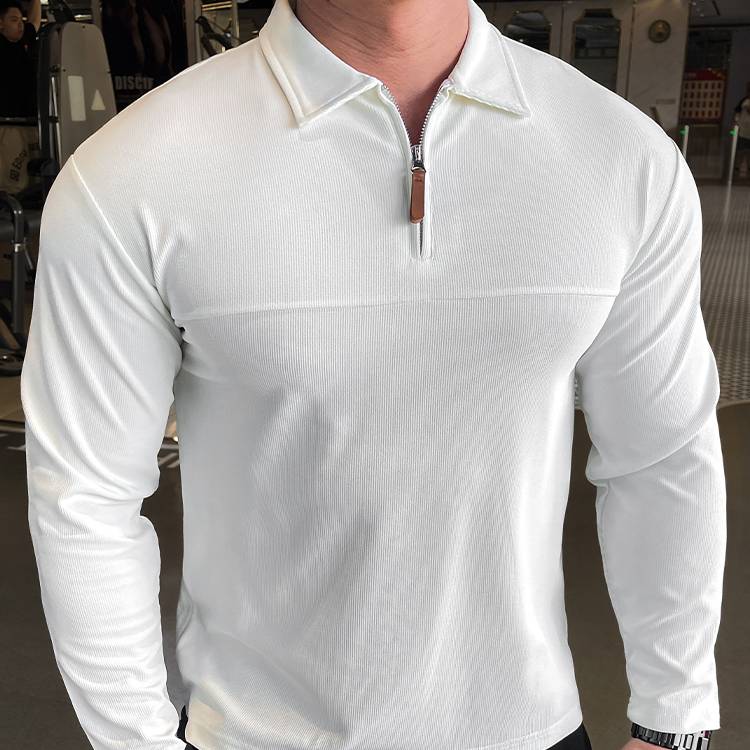 Mens Casual Fitness 95%polyester 5%spandex Quarter Zip Shirt A9103 print logo 12