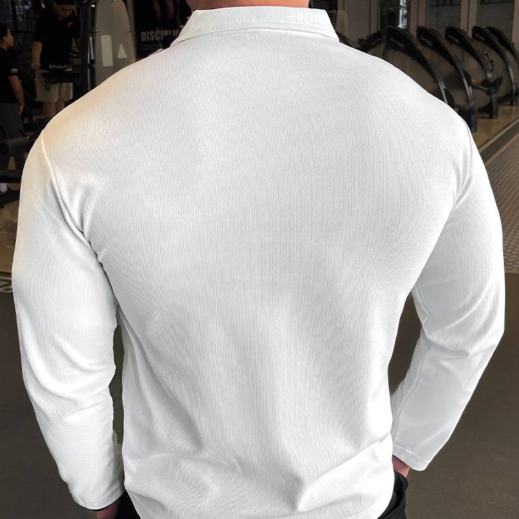 Mens Casual Fitness 95%polyester 5%spandex Quarter Zip Shirt A9103 print logo 8