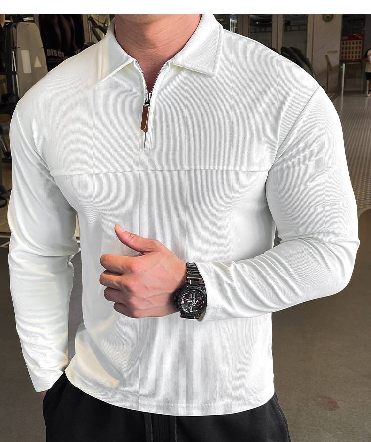 Mens Casual Fitness 95%polyester 5%spandex Quarter Zip Shirt A9103 print logo 20
