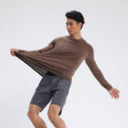 Mens Sports Running 90%Polyester   10%Spandex Long Sleeve Shirt B42113 print logo 9