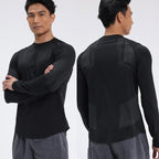 Mens Sports Running 90%Polyester   10%Spandex Long Sleeve Shirt B42113 print logo 17