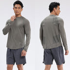 Mens Sports Running 90%Polyester   10%Spandex Long Sleeve Shirt B42113 print logo 21