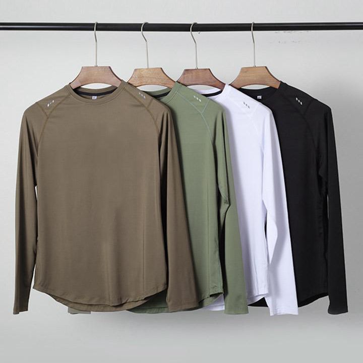 Mens Sports Running 90%Polyester   10%Spandex Long Sleeve Shirt B42113 print logo 25